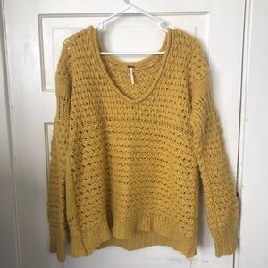 Free People Mustard Yellow Sweater